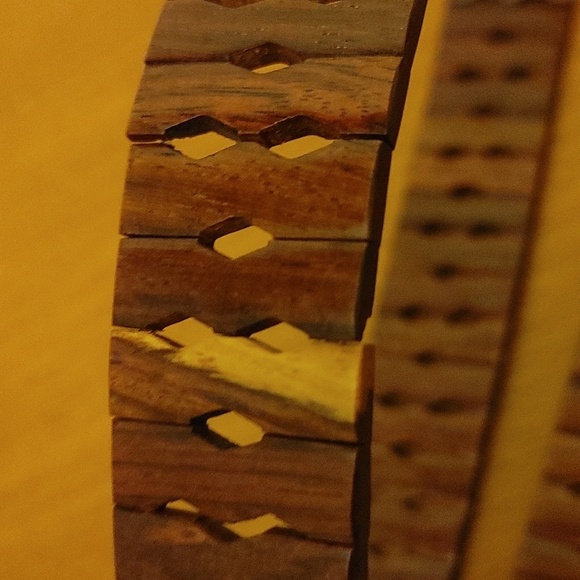 Wooden Articulated Belt w Buckle Wooden Inlay Work Size XS to S main image 9